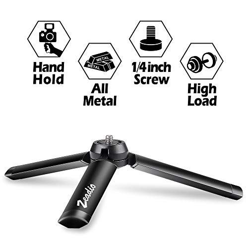Zeadio Metal Mini Tripod, Desktop Tabletop Stand Compact Tripod for Smooth 4, Osmo Mobile, Vimble 2, Gimbal Handle Grip Stabilizer and All Cameras