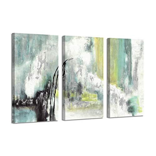 Abstract Geode Art Wall Decor: Harmony Artwork Silver Foil Picture on Canvas (26'' x 16'' x 3 Panels)