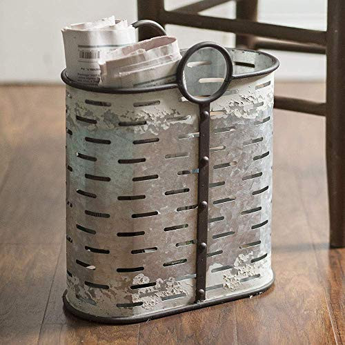 CTW Home Collection Oblong Perforated Kitchen Container, 12¼''W x 6¼''D x 14''H, Silver