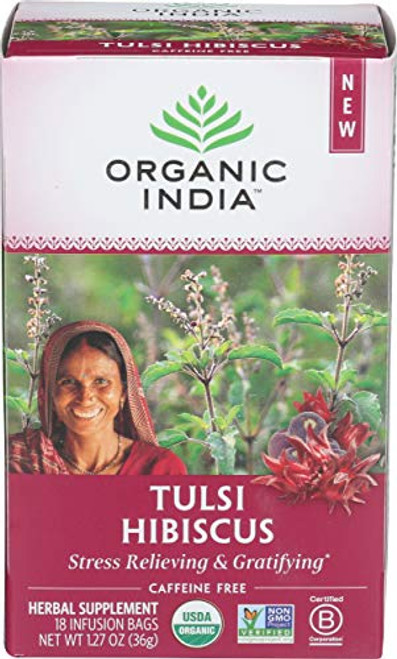 Organic India, Tea Tulsi Infusion Hibiscus, 18 Count Organic India, Tea Tulsi Infusion Hibiscus, 18 Count