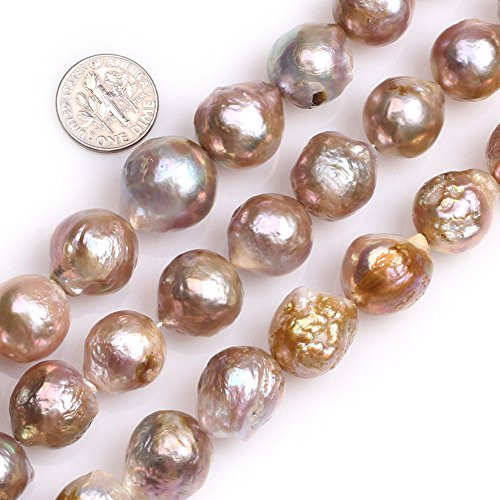 GEM-inside Natural 15X16mm Big Large Near Round Purple Nuclear Edison Pearls Stone Beads For Jewelry Making Loose Beads 15" GEM-inside Natural 15X16mm Big Large Near Round Purple Nuclear Edison Pearls Stone Beads For Jewelry Making Loose Beads 15"