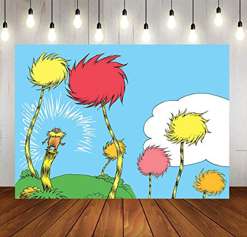 Colorful Forest Lorax Movie Background The Lorax dr Seuss Party Photo Backgrounds for Children's Birthday Party Backdrop Photography 7X5FT Party Supplies MSDZY383