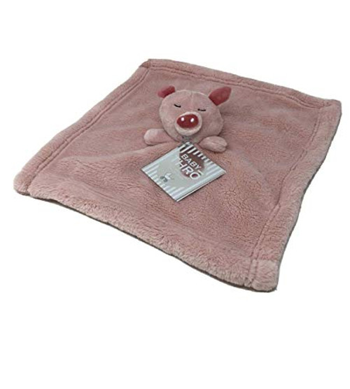 Baby Thro Parker The Pink Pig Doudou Loft Fleece Short Nunu Security Baby Blanket | 14 X 14 in Baby Thro Parker The Pink Pig Doudou Loft Fleece Short Nunu Security Baby Blanket | 14 X 14 in
