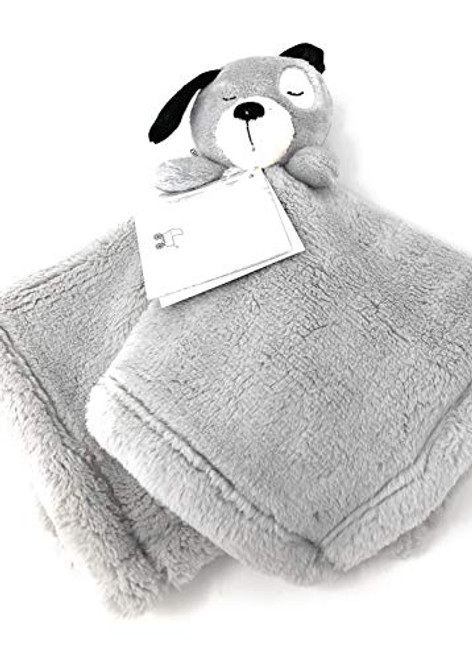 Baby Thro Grey Gray Puppy Dog Fleece Baby Security Blanket, Lovey, Nunu 14" Baby Thro Grey Gray Puppy Dog Fleece Baby Security Blanket, Lovey, Nunu 14"