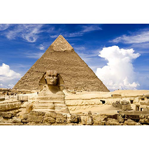 CSFOTO 5x3ft Egypt Backdrop Egyptian Pyramid Backdrop Androsphinx Pyramids Photography Background Egyptian Travel Themed Party Boy Birthday Decor Adults Portraits Photo Booth Studio Props