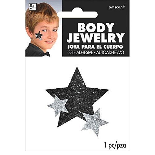 Amscan Spirit Glitter Body Jewelry, Party Accessory, Black