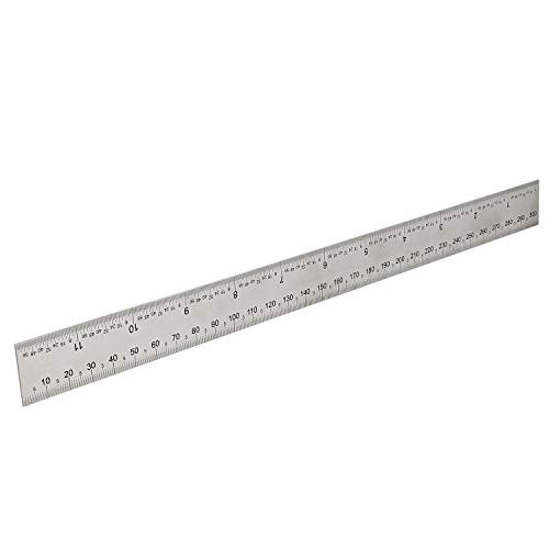 DCT Machinist Ruler, 12in - Metric and SAE Stainless Steel Ruler, Engineering Precision Straight Edge Marking Ruler