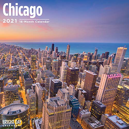 2021 Chicago Wall Calendar by Bright Day, 12 x 12 Inch, USA Hometowns Collection Illinois