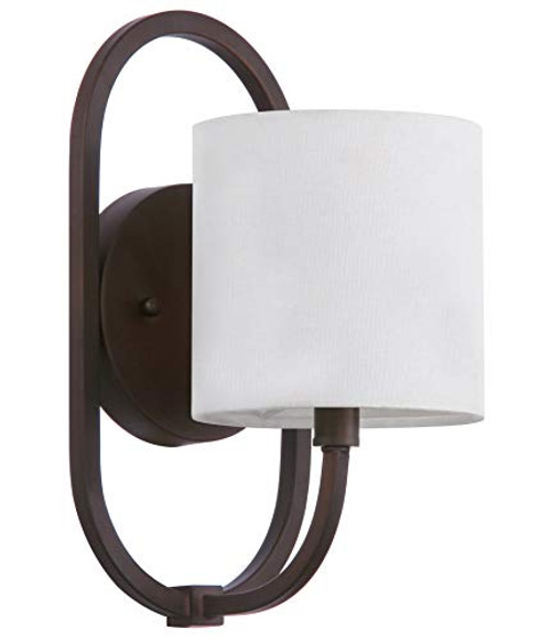 Kira Home Brooklyn 12" 1-Light Wall Sconce + White Fabric Drum Shade, Modern Bedside Wall Light Fixture, Oil Rubbed Bronze Finish Kira Home Brooklyn 12" 1-Light Wall Sconce + White Fabric Drum Shade, Modern Bedside Wall Light Fixture, Oil Rubbed Bronze Finish