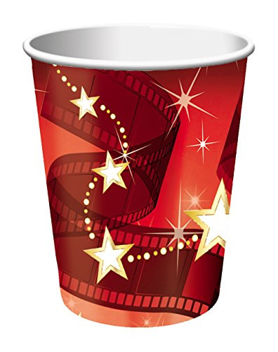 Creative Converting 8 Count Hollywood Lights Hot/Cold Cups, 9 oz, Red/White - 377607