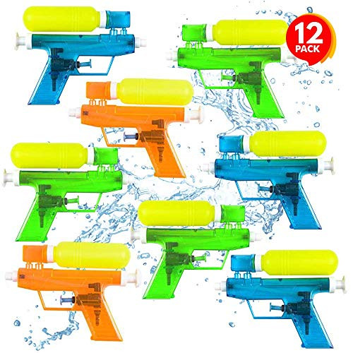 ArtCreativity Water Tank Water Squirters, Pack of 12, Assorted Colors Water Squirt Toy Guns for Swimming Pool, Beach and Outdoor Summer Fun, Cool Birthday Party Favors for Boys and Girls