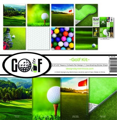 Reminisce Golf Collection Scrapbook Kit Paper Crafts, Multi Color Palette