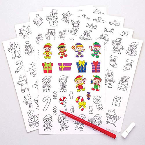 Baker Ross Christmas Color - in Stickers (Pack of 200) for Kids Christmas Crafts and Decorations Baker Ross Christmas Color - in Stickers (Pack of 200) for Kids Christmas Crafts and Decorations