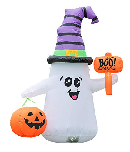GOOSH 5FT Inflatable Halloween Cute Ghost with The Pumpkin