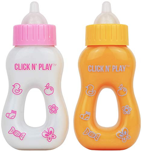 Click N' Play Magic Disappearing Milk and Juice Bottle Set for Baby Dolls