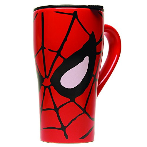 Silver Buffalo MC7088 Marvel Comics Spider-Man Eyes Ceramic Travel Mug with Friction Lid, 18-Ounces