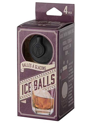 Prepara Two Inch Molds-4pack Ice Ball Molds, 2 inch diameter, clear/black