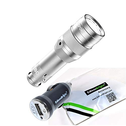 Nebo Transport 6311 125 Lumen Rechargeable LED Flashlight with EdisonBright USB in-car charger bundle (Silver)