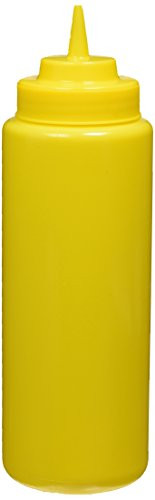 Squeeze Bottle, 32 Ounce, Wide Mouth, Plastic, Yellow (6 pieces/Unit)