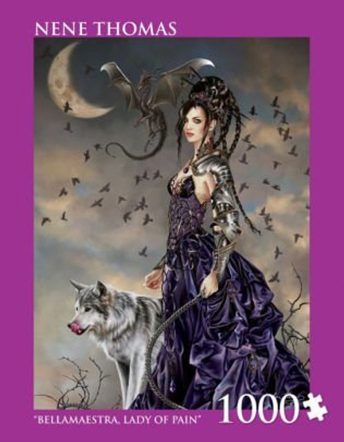 Nene Thomas Bellamaestra - Lady of Pain 1000 Piece Puzzle - Gothic Wolf Dragon and Mistress Nene Thomas Bellamaestra - Lady of Pain 1000 Piece Puzzle - Gothic Wolf Dragon and Mistress