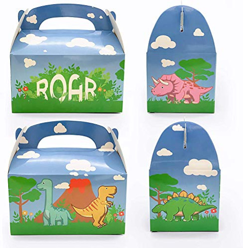 Pack Dinosaur Party Supplies Favor Boxes Goodie Gift Toy Treat Boxes for Kids Boys Dinosaur Theme Birthday Party, T-Rex Roar Party, Jurassic World Party Supplies (12PK)