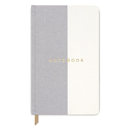 DesignWorks Ink Cloth Covered Halfsies Journal, Grey- Notebook