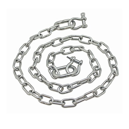 Extreme Max Anchor Chain 3/16"x4' Stainless 3006.6575 BoatTector Steel Chain-3/16 x 4' with 1/4" Shackles
