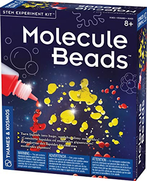 Thames & Kosmos Molecule Beads STEM Experiment Kit | Turn Liquids into Huge, Squishy, Slimy Molecules! | Learn About Polymers | 3-Language Instruction Manual (English, French, Spanish)