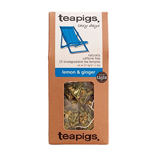 Teapigs Lemon & Ginger Herbal Tea Bags Made With Whole Leaves (1 Pack of 15 Tea bags)