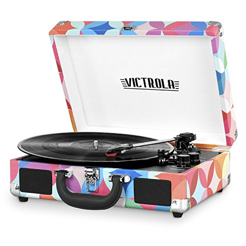 Victrola Vintage Bluetooth Portable Suitcase Record Player with Built-in Speakers