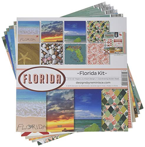 Reminisce Florida Scrapbook Collection Kit, Multi Color Palette