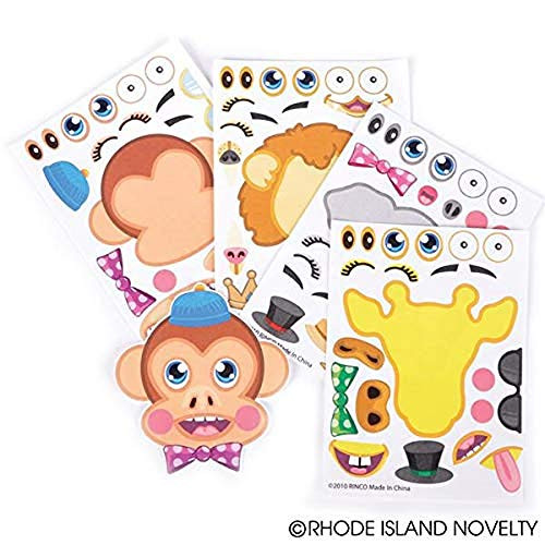 12 Make-a-Zoo Jungle Animal Sticker Sheets New