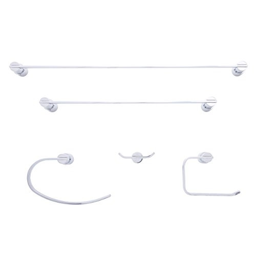 Dyconn Faucet BDY5SET-CHR Daytona Series Bathroom Set, Brushed Polished Chrome, 5 Piece