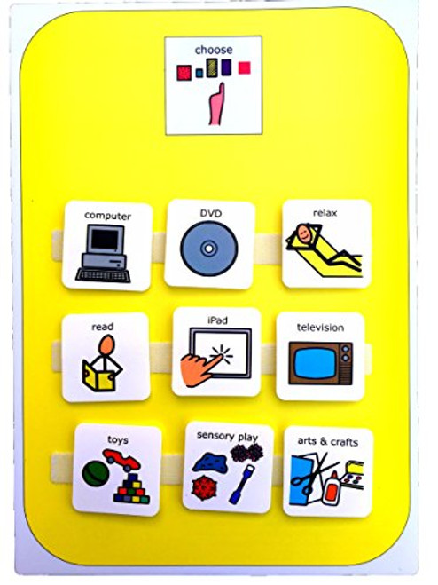 Autism Supplies And Developments A4 Plastic Visual ASD Activity Choice Board (Picture Communication Symbols)