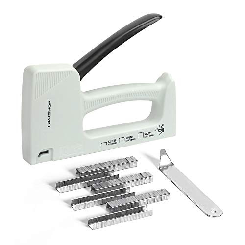 HAUSHOF Light Duty Staple Gun Kit, Fits JT21 Staples of 1/4'', 5/16'' and 3/8'', Includes 800Pc 5/16'' Staples and A Staple Remover, for Upholstery, DIY, Decoration