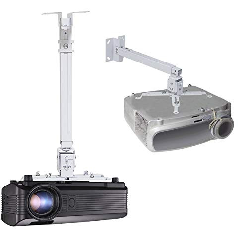 Extendable Ceiling Projector Mount Adjustable Projector Wall Mount Universal Projector Mount 15-23.6 inch Thickened Steel for LCD/DLP Ceiling Projector BenQ, ViewSonic, Epson, Optoma, Asus Acer White