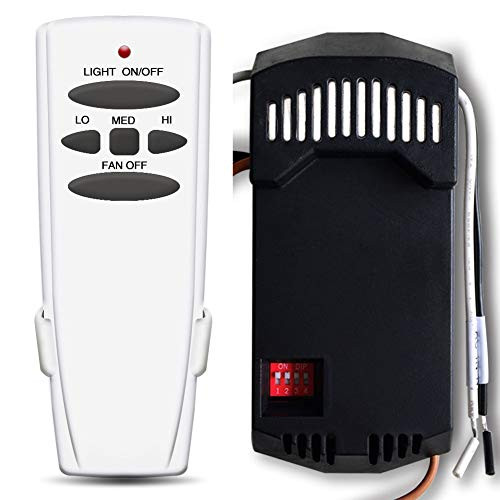 Universal Ceiling Fan Remote Control and Receiver Complete Kit Replace Hampton Bay Harbor Breeze Hunter Work with ON/Off Button
