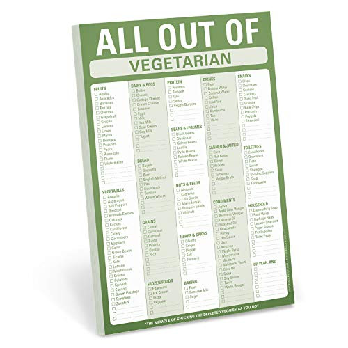 Knock Knock All Out Of Pad (Vegetarian) Shopping List Note Pad, 6 x 9-inches