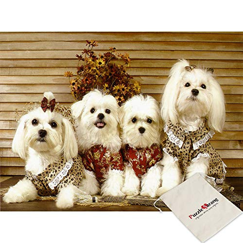 Pretty Maltese Friends 150 Piece Jigsaw Puzzle [Pouch Included]