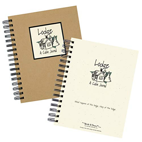 Journals Unlimited "Write it Down!" Series Guided Journal, Lodge, A Cabin Journal, with a Kraft Hard Cover, Made of Recycled Materials, 7.5"x 9"