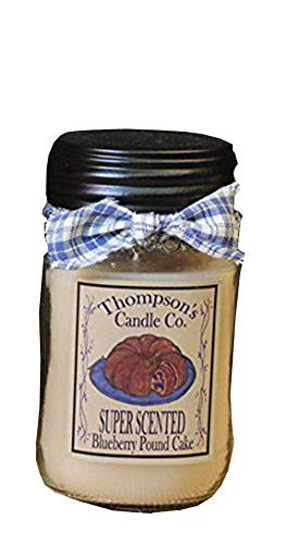 Thompson's Candle Co. 12 OZ Mason Jar Candles - Blueberry Pound Cake