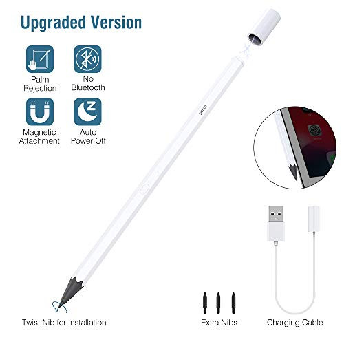 MoKo Stylus Pen with Palm Rejection, [Magnetic & Rechargeable] Active Pencil Compatible (2018-2020) Apple iPad Pro 11 & 12.9 inch/iPad 7th Gen 10.2 inch/iPad 6th Gen/iPad Air 3rd Gen/iPad Mini 5th Gen
