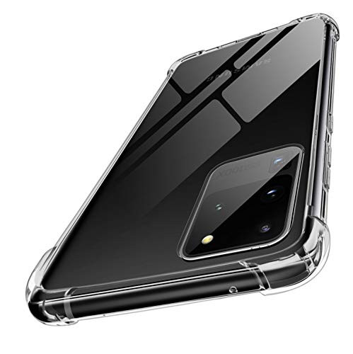 MoKo Compatible with Samsung Galaxy S20 Ultra Case, Reinforced Corner TPU Bumper + Anti-Yellow Transparent Hard Panel Cover Fit Galaxy S20 Ultra 5G 6.9 inch 2020 - Crystal Clear