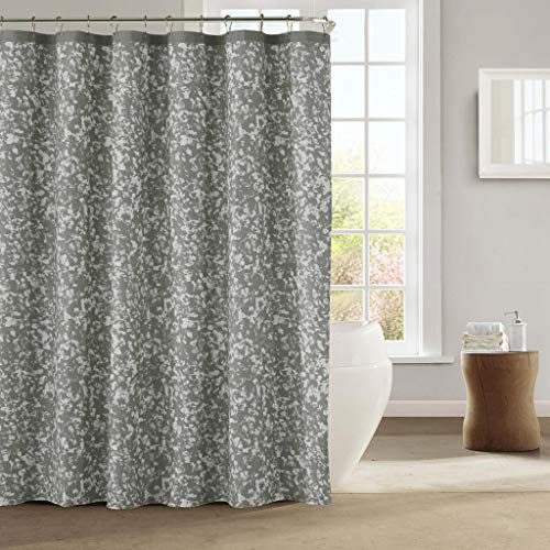 Kensie - Susie Printed Dotted Paint Art Décor Mildew Resistant Fabric Shower Curtain Liner For Bathroom Waterproof | Water Repellent & Antibacterial - Assorted Colors - (72 X 72 Inch - Silver)