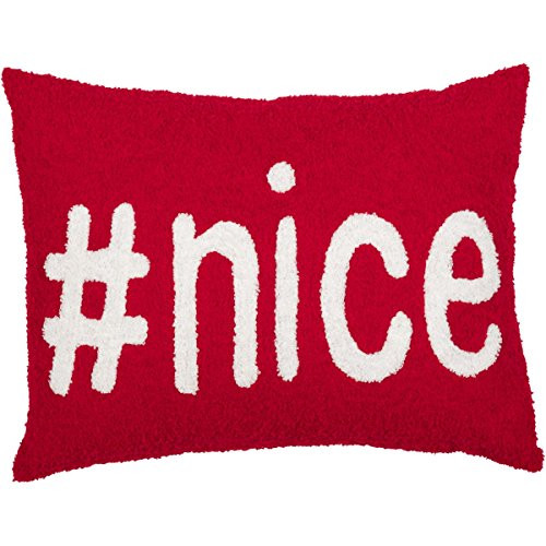 VHC Brands Christmas Holiday Pillows & Throws - #Nice Red 14" x 18" Pillow, Taupe