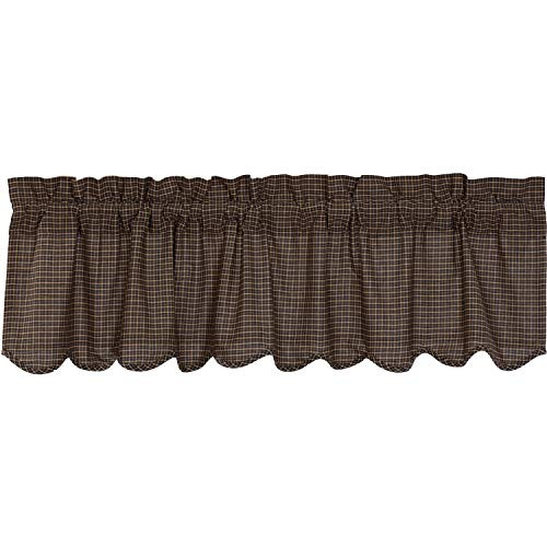 VHC Brands Primitive Kitchen Curtains Prim Grove Plaid Rod Pocket Cotton 20x60 Valance, Country Black VHC Brands Primitive Kitchen Curtains Prim Grove Plaid Rod Pocket Cotton 20x60 Valance, Country Black