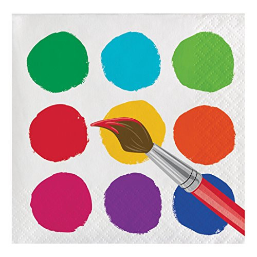 Creative Converting 317266 Paper Beverage Napkins (16 Count), Art Party, Multicolor