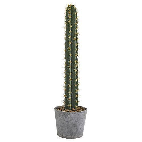 Nearly Natural Artificial Plant 41 Cactus in Stone Planter, Green