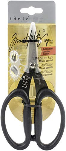 Tonic Studios 2786E Tim Holtz Non-Stick Micro Serrated Scissors 7"-Left-Handed