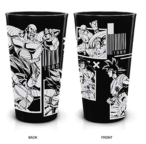 Dragon Ball Z Pint Glass [BLACK 16oz], Anime Drinking/Beer/Juice/Party Glass (OFFICIALLY LICENSED)